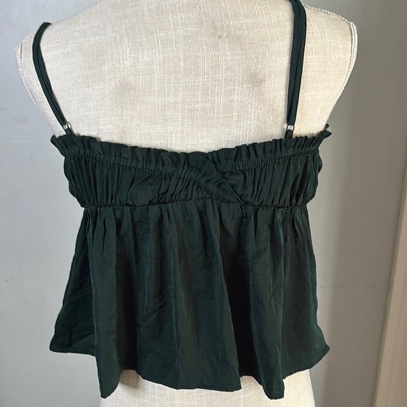 American Eagle Outfitters Green Ruffled Smocked Camisole - Picture 3 of 7